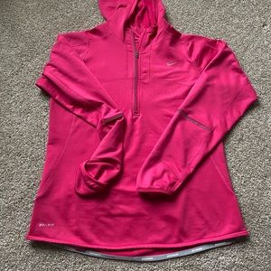 Nike fleece lined running hoodie with pocket